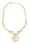 Nazaakat By Samara Singh_Gold Plated Diamonds Stone Embellished Necklace Set _at_Aza_Fashions