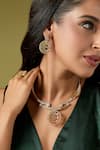 Shop_Nazaakat By Samara Singh_Gold Plated Diamonds Stone Embellished Necklace Set 