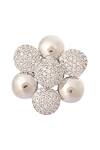 Shop_Nazaakat By Samara Singh_Silver Plated Faux , And White Embellished Necklace Set 