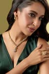 Buy_Nazaakat By Samara Singh_Gold Plated Faux , Stone Embellished Necklace Set _at_Aza_Fashions