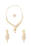 Shop_Nazaakat By Samara Singh_Gold Plated Diamonds Stone Embellished Necklace Set _at_Aza_Fashions