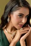 Nazaakat By Samara Singh_Gold Plated Diamonds Stone Embellished Necklace Set _Online