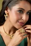 Buy_Nazaakat By Samara Singh_Gold Plated Diamonds Stone Embellished Necklace Set 