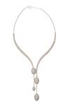 Nazaakat By Samara Singh_Silver Plated Faux , Stone Embellished Necklace Set _Online_at_Aza_Fashions