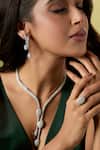 Shop_Nazaakat By Samara Singh_Silver Plated Faux , Stone Embellished Necklace Set 