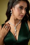 Buy_Nazaakat By Samara Singh_Silver Plated Faux , Stone Embellished Necklace Set _at_Aza_Fashions