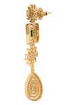 Nazaakat By Samara Singh_Green Crystals, Diamonds And Gold Embellished Necklace Set _Online_at_Aza_Fashions