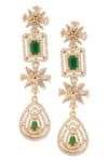 Buy_Nazaakat By Samara Singh_Green Crystals, Diamonds And Gold Embellished Necklace Set 
