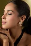 Buy_Nazaakat By Samara Singh_White Crystals Stone Embellished Earrings _at_Aza_Fashions