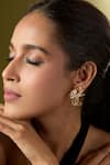 Nazaakat By Samara Singh_White Crystals Stone Embellished Earrings _at_Aza_Fashions