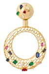 Nazaakat By Samara Singh_Faux Diamonds, Stones Multi Color Embellished Earrings _at_Aza_Fashions