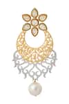 Shop_Nazaakat By Samara Singh_Gold Plated Diamonds Stone Embellished Pair Of Earrings _Online_at_Aza_Fashions