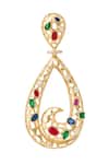Buy_Nazaakat By Samara Singh_Multi Color Crystals Embellished Pair Of Earrings _Online_at_Aza_Fashions