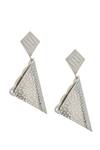 Shop_Nazaakat By Samara Singh_Silver Plated Embellished Pair Of Earrings _at_Aza_Fashions