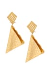 Shop_Nazaakat By Samara Singh_Gold Plated Embellished Pair Of Earrings _at_Aza_Fashions