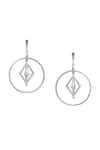 Shop_Nazaakat By Samara Singh_Silver Plated Embellished Pair Of Earrings _at_Aza_Fashions