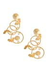 Shop_Nazaakat By Samara Singh_Gold Plated Abstract Embellished Pair Of Earrings _at_Aza_Fashions