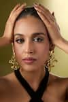 Buy_Nazaakat By Samara Singh_Gold Plated Abstract Embellished Pair Of Earrings _at_Aza_Fashions