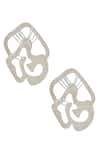 Shop_Nazaakat By Samara Singh_Silver Plated Abstract Embellished Pair Of Earrings _at_Aza_Fashions