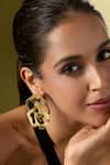Shop_Nazaakat By Samara Singh_Gold Plated Embellished Pair Of Earrings _Online_at_Aza_Fashions