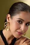 Buy_Nazaakat By Samara Singh_Gold Plated Embellished Pair Of Earrings _at_Aza_Fashions