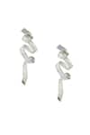Shop_Nazaakat By Samara Singh_Silver Plated Abstract Embellished Pair Of Earrings _at_Aza_Fashions