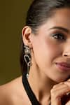 Shop_Nazaakat By Samara Singh_Silver Plated Abstract Embellished Pair Of Earrings _Online_at_Aza_Fashions