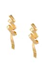 Shop_Nazaakat By Samara Singh_Gold Plated Abstract Embellished Pair Of Earrings _at_Aza_Fashions