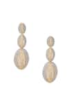 Shop_Nazaakat By Samara Singh_Silver Plated Diamonds Abstract And Gold Embellished Pair Of Earrings _at_Aza_Fashions