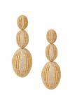 Shop_Nazaakat By Samara Singh_Gold Plated Faux Diamonds Stone Embellished Pair Of Earrings _at_Aza_Fashions