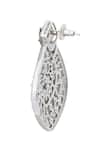 Nazaakat By Samara Singh_Silver Plated Faux Diamonds And Ruby Embellished Pair Of Earrings _Online_at_Aza_Fashions
