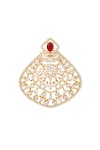 Buy_Nazaakat By Samara Singh_Gold Plated Diamonds And Ruby Embellished Pair Of Earrings _Online_at_Aza_Fashions