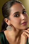 Shop_Nazaakat By Samara Singh_Gold Plated Diamonds And Ruby Embellished Pair Of Earrings _Online_at_Aza_Fashions