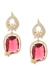 Shop_Nazaakat By Samara Singh_Red Diamonds Ruby Embellished Pair Of Earrings _at_Aza_Fashions