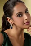 Buy_Nazaakat By Samara Singh_Blue Faux Diamonds Embellished Pair Of Earrings _at_Aza_Fashions