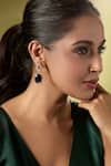 Nazaakat By Samara Singh_Blue Faux Diamonds Embellished Pair Of Earrings _at_Aza_Fashions