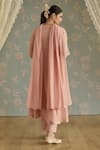 Kritika Dawar_Pink Chanderi, Cotton Beads, Lace Round Fiza Handwoven Embroidered Kurta Set _Online_at_Aza_Fashions