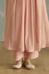 Buy_Kritika Dawar_Pink Chanderi, Cotton Beads, Lace Round Fiza Handwoven Embroidered Kurta Set _Online_at_Aza_Fashions