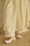 Shop_Kritika Dawar_Ivory Chanderi, Cotton Beads, Lace Round Naaz Handwoven Embroidered Kurta Set 