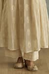 Buy_Kritika Dawar_Ivory Chanderi, Cotton Embroidery, Lace Keyhole Nera Floral A-line Kurta Set _Online_at_Aza_Fashions