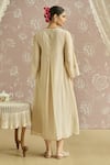 Kritika Dawar_Ivory Chanderi Embroidery Round Neck Gulneher Parsi Hand Tunic _Online_at_Aza_Fashions