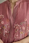 Shop_Kritika Dawar_Blush Chanderi Embroidery Mandarin Collar Azra Hand Front Open Tunic _Online_at_Aza_Fashions
