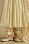 Buy_Kritika Dawar_Ivory Chanderi, Cotton Embroidery Round Neck Sairah Kota Hand Kurta Set _Online_at_Aza_Fashions
