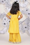 Shop_LA Dee DA_Yellow Muslin, Cotton Gota Patti Sunshine Sparkle Printed Kurta With Sharara _at_Aza_Fashions