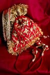 Buy Preeti S Kapoor Fuchsia Gota Patti, Tassels Embroidered Potli Bag at Aza Fashions Buy_Preeti S Kapoor_Fuchsia Gota Patti, Tassels Embroidered Potli Bag _at_Aza_Fashions