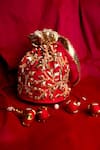 Buy Preeti S Kapoor Fuchsia Gota Patti, Tassels Embroidered Potli Bag at Aza Fashions Buy_Preeti S Kapoor_Fuchsia Gota Patti, Tassels Embroidered Potli Bag _at_Aza_Fashions