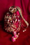 Buy Preeti S Kapoor Purple Gota Patti, Tassels Embroidered Potli Bag at Aza Fashions Buy_Preeti S Kapoor_Purple Gota Patti, Tassels Embroidered Potli Bag _at_Aza_Fashions