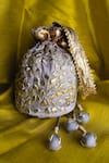 Buy Preeti S Kapoor Lavender Gota Patti, Tassels Embroidered Potli Bag at Aza Fashions Buy_Preeti S Kapoor_Lavender Gota Patti, Tassels Embroidered Potli Bag _at_Aza_Fashions