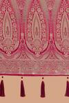 Samyukta Singhania_Pink Tassels, Zari V-neck Woven Banarasi Silk Saree With Blouse _Online_at_Aza_Fashions