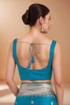 Buy_Samyukta Singhania_Blue Zari Sweetheart Neck Woven Banarasi Silk Saree With Blouse 
